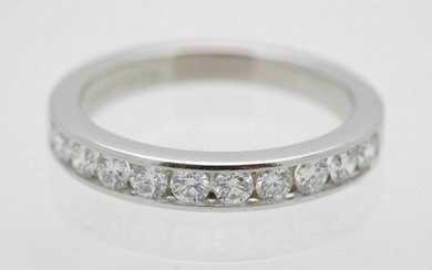 Tiffany & Co Platinum And Diamond Wedding Band Ring 2.5mm