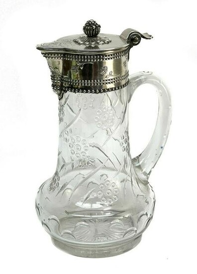 Tiffany & Co. Sterling Silver Mounted Glass Pitcher