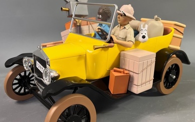 Tintin, Moulinsart 44502 - Ford T jaune 1/12 - Tintin au Congo model car