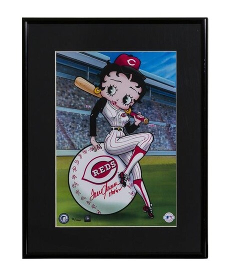 Tom Seaver Signed Reds/Betty Boop Themed Lithograph