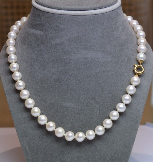 Très beau collier en perles de culture diamètre 9,5 -...