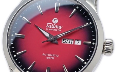 Tutima Glashutte 6105-26 Sky Automatic Red Dial Mens Watch
