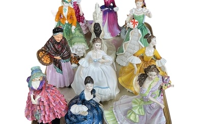 Twelve Royal Doulton figurines including The Young Master, T...