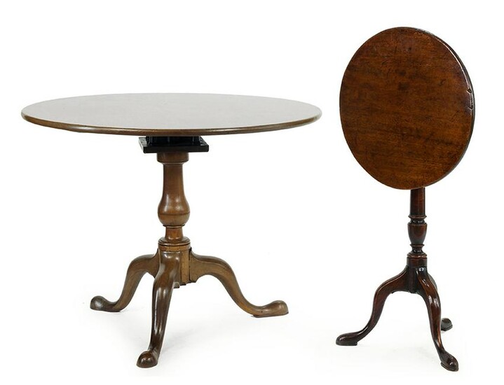 Two 19th Century English Mahogany Tilt Top Tables.