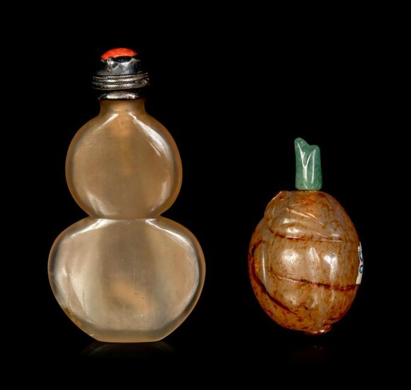 Two Chinese Agate Snuff Bottle