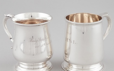 Two English Silver Mugs, Sibray, Hall & Co. and Reid & Sons, Sheffield, 1919/30