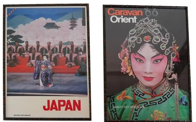 Two Framed Japanese Travel Posters, 1970s