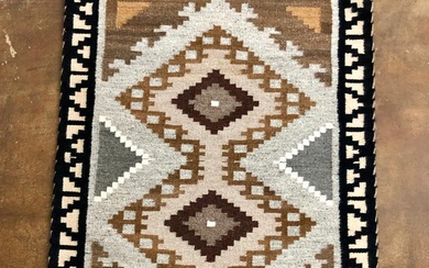 Two Grey Hill Navajo Textile By Alvina Johns 27" x 36 "
