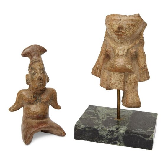 Two Pre-Columbian terracotta figures, one of a...