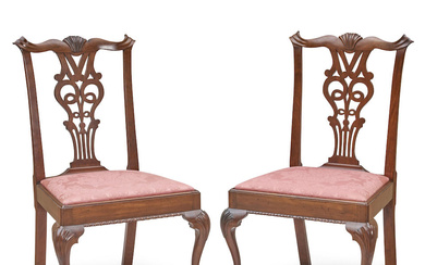 Two Riker Family Chippendale Mahogany Side Chairs, Philadelphia, Pennsylvania, c....