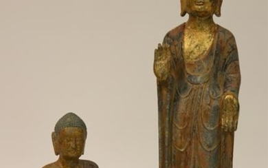 Two Stone Buddha Statues