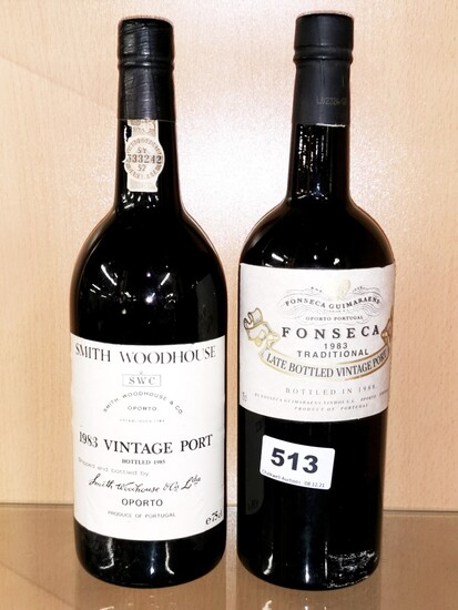 Two bottles of 1983 vintage port.