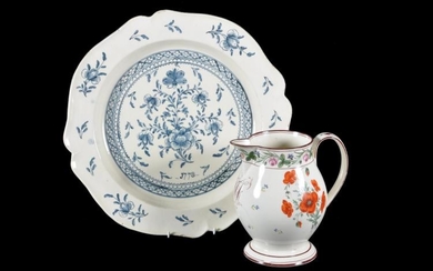 Two items of English commemorative creamware
