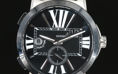 Ulysee Nardin Executive Dual Time Steel Black 43MM Automatic Wristwatch