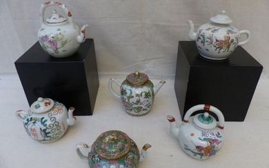 A batch of 6 small teapots, Canton and miscellaneous, China,...