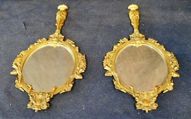 Unique Decorative Bronze Wall Mirrors (pair)