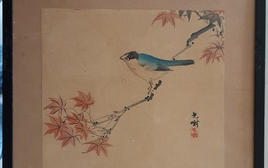 Unknown artists. Japan, 20th century: A collection of 12 watercolours. Frame size 35×33 cm. (12)