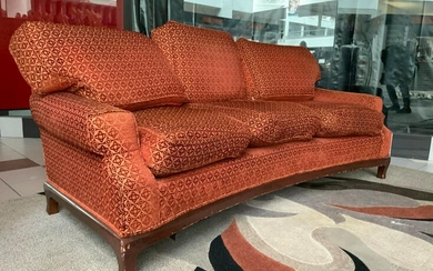 Upholstered sofa rust color