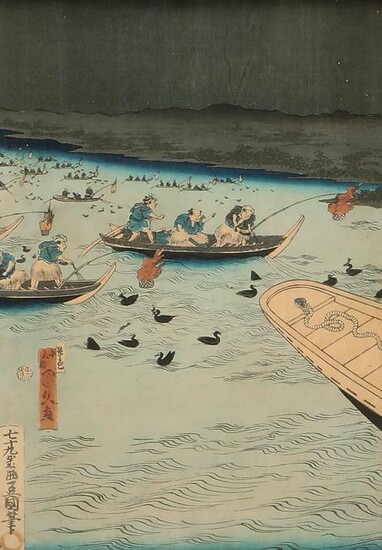 Utagawa Kunisada, Fire, woodblock print