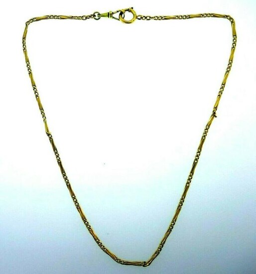 VICTORIAN 18k Yellow Gold Watch Chain Necklace Circa
