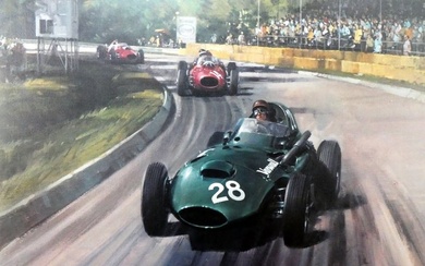 Vanwall #28 Tony Brooks (Signed) Winner Italian Grand Prix Monza 1958 - Limited Edition/M.Turner - Vanwall