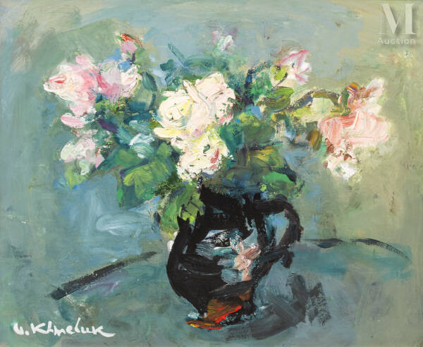 Vassyl KHMELUK (Berezivka 1903-Paris 1987) Bouquet de fleurs Huile et...