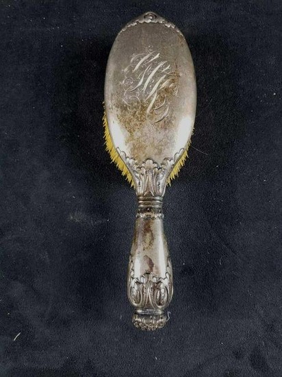 Very Fine Antique Silver Hair Brush Marked Tiffany