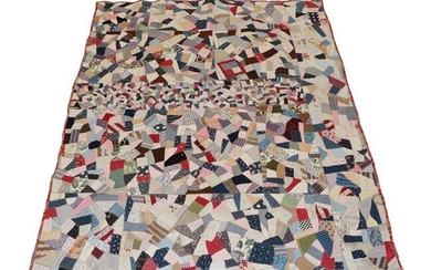 Victorian Crazy Patchwork, incorporating a central panel of tiny patches,...