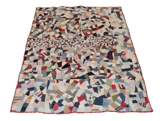 Victorian Crazy Patchwork, incorporating a central panel of tiny patches,...