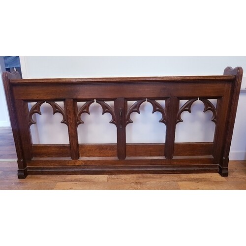 Victorian Gothic-Style Church Pew made from Cedar Wood. Len...