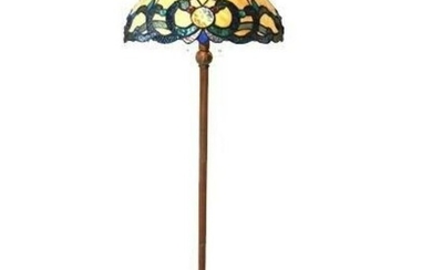 Victorian Tiffany-style Stained Glass Floor Lamp