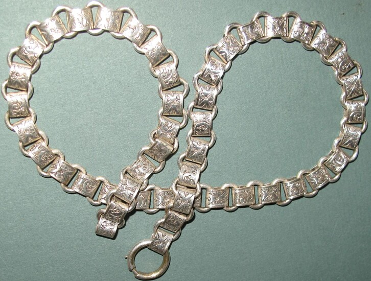 Victorian silver necklace Converted from book chain GC3A