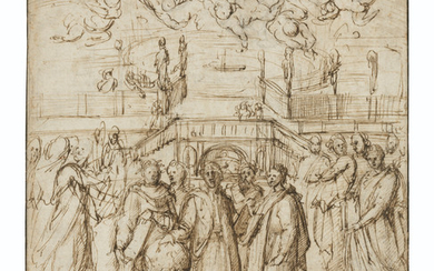 Vincenzo Tamagni (San Gimignano 1492-1516), Allegorical scene with five Tuscan poets