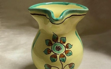 Vintage Cortona Italy Sunflower Pottery Pitcher