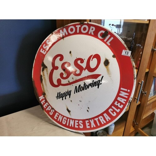 Vintage Esso 'Happy Motoring' Automobilia Advertising Sign