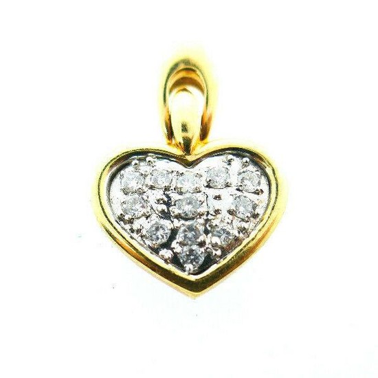 Vintage GSG 14k Yellow and White Gold Diamond Heart