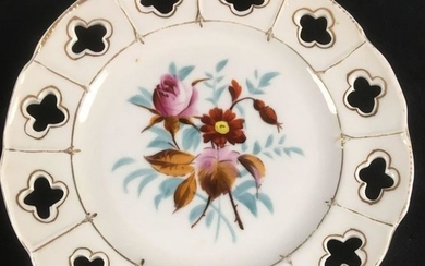 Vintage Hand Painted Pierced Edge PorcelainÂ Plate