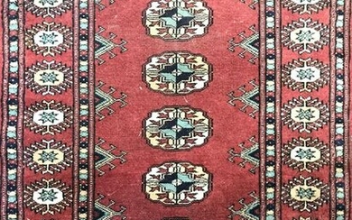 Vintage Handmade Bokhara Prayer Size Rug