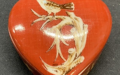 Vintage Limoges France Porcelain Heart Trinket Box