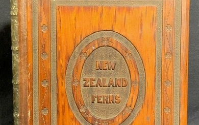 Vintage NEW ZEALAND FERNS Wood Carved Book