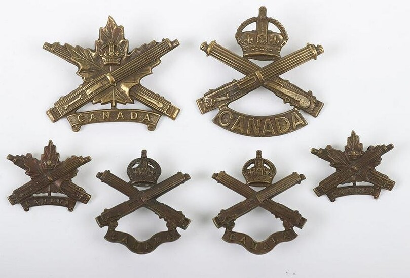 WW1 Canadian Machine Gun Corps Cap and Collar Badge Sets