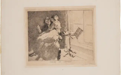Walter Sickert RA RBA, British 1860-1942, Femme de Lettres, 1915; etching on...