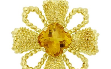 Wander Gold and Citrine Pendant-Brooch, France