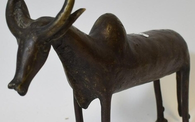 West African Early 20th C. Bronze Gazelle