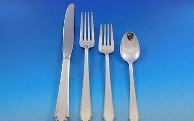 William & Mary by Lunt Sterling Silver Flatware Set Place Size Service 37 Pcs