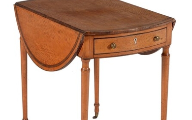 Y A satinwood and rosewood banded Pembroke table