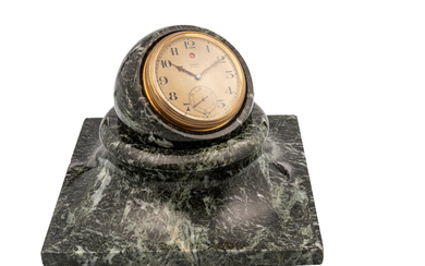 ZENITH, 8-DAYS GOING “TIME-BALL” CLOCK; MARBLE AND GILDED BRASS