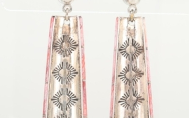 Lonn Parker Navajo Sterling Silver and Shell Earrings
