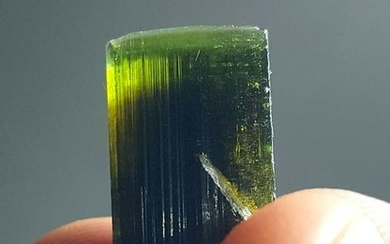 04 Grams Beautiful Green Cap Tourmaline Crystal