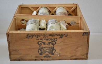 10 bottles in previously unopened OWC Chateau Mouton Rothschild 1er Grand Cru Classe Pauillac 1967